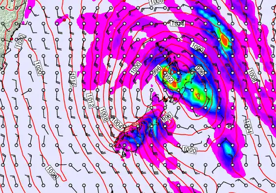 New Zealand forecast chart for Wednesday, April 15th, 2026 at 6:00 AM