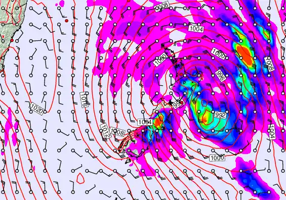 New Zealand forecast chart for Wednesday, April 15th, 2026 at 12:00 PM