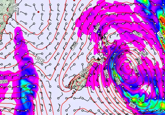 New Zealand forecast chart for Thursday, April 16th, 2026 at 6:00 AM