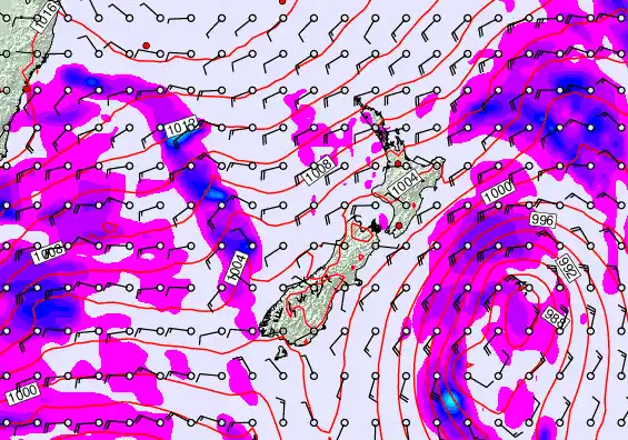 New Zealand forecast chart for Friday, April 17th, 2026 at 12:00 AM