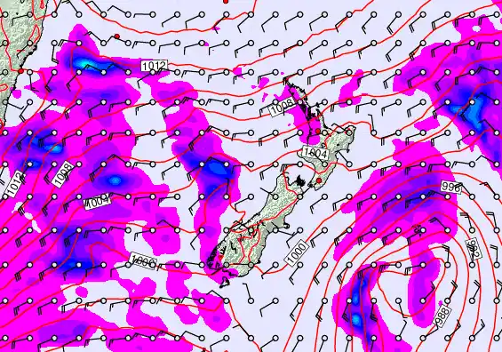 New Zealand forecast chart for Friday, April 17th, 2026 at 6:00 AM