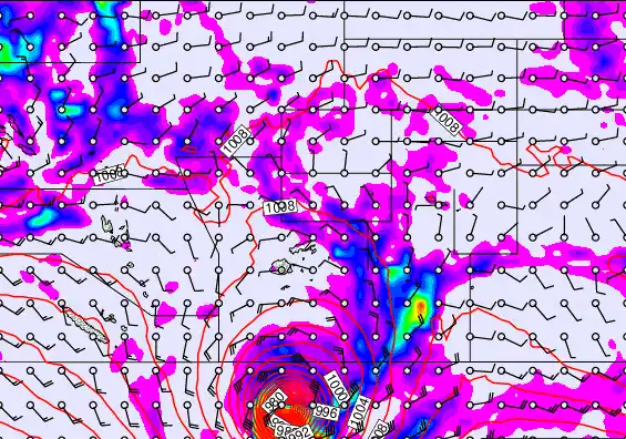 Pacific Islands forecast chart for Thursday, April 9th, 2026 at 12:00 AM