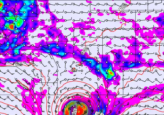 Pacific Islands forecast chart for Thursday, April 9th, 2026 at 6:00 PM