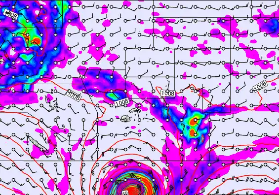 Pacific Islands forecast chart for Friday, April 10th, 2026 at 12:00 AM