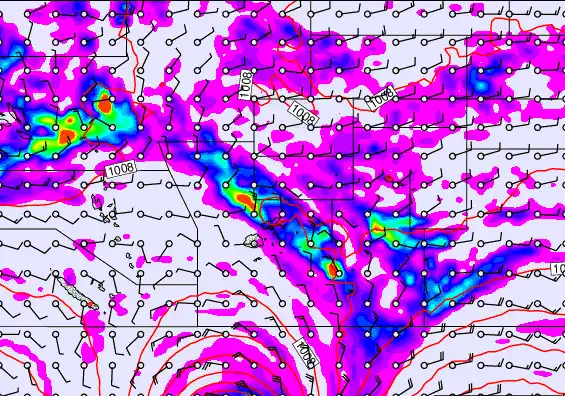 Pacific Islands forecast chart for Saturday, April 11th, 2026 at 12:00 AM