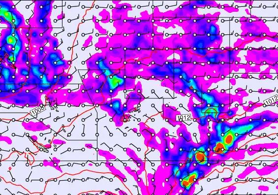 Pacific Islands forecast chart for Saturday, April 11th, 2026 at 6:00 PM
