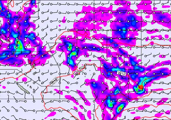 Pacific Islands forecast chart for Sunday, April 12th, 2026 at 12:00 AM