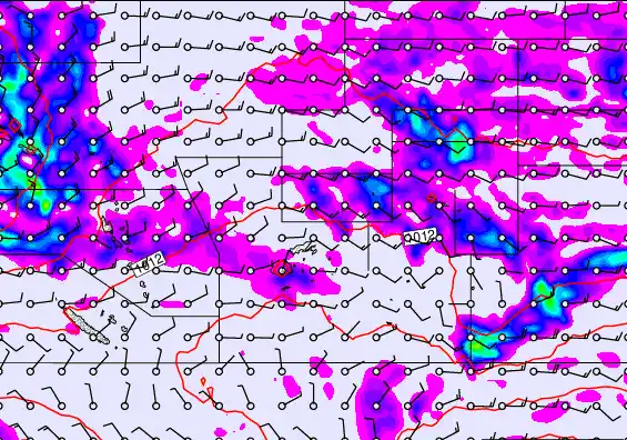 Pacific Islands forecast chart for Sunday, April 12th, 2026 at 12:00 PM