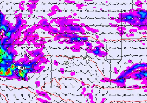 Pacific Islands forecast chart for Tuesday, April 14th, 2026 at 12:00 AM