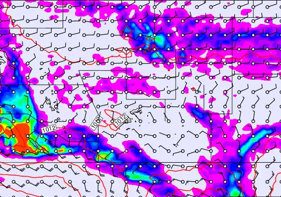 Pacific Islands forecast chart for Thursday, April 16th, 2026 at 12:00 AM