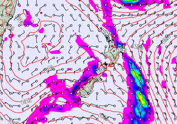 New Zealand forecast chart for Wednesday, April 8th, 2026 at 6:00 PM