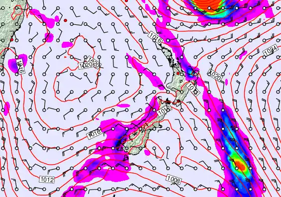 New Zealand forecast chart for Thursday, April 9th, 2026 at 12:00 AM
