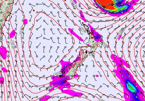 New Zealand forecast chart for Thursday, April 9th, 2026 at 6:00 AM
