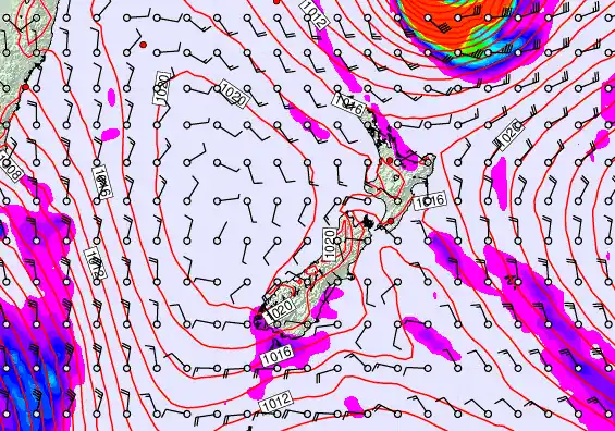 New Zealand forecast chart for Thursday, April 9th, 2026 at 12:00 PM