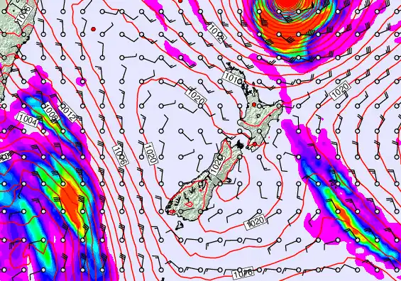 New Zealand forecast chart for Friday, April 10th, 2026 at 12:00 AM