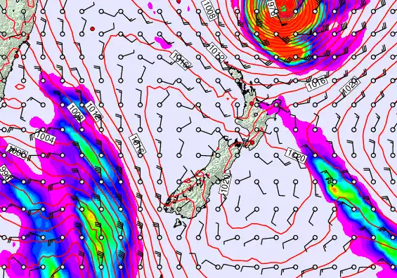 New Zealand forecast chart for Friday, April 10th, 2026 at 6:00 AM