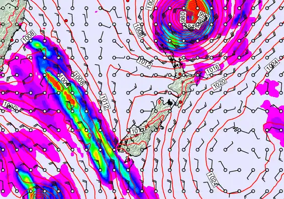 New Zealand forecast chart for Saturday, April 11th, 2026 at 12:00 AM