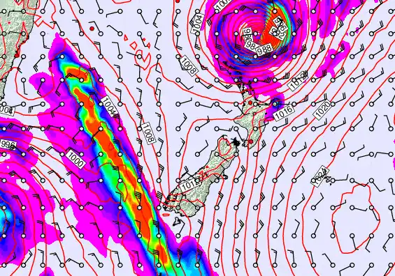 New Zealand forecast chart for Saturday, April 11th, 2026 at 6:00 AM