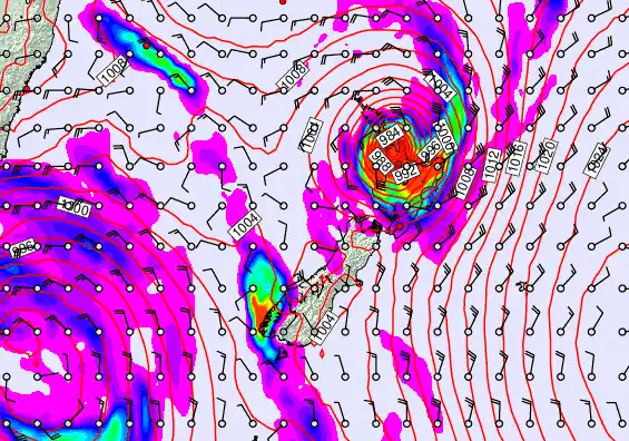 New Zealand forecast chart for Sunday, April 12th, 2026 at 12:00 AM