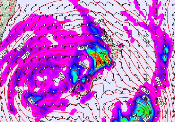 New Zealand forecast chart for Monday, April 13th, 2026 at 6:00 AM