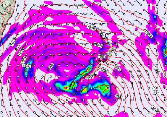 New Zealand forecast chart for Monday, April 13th, 2026 at 6:00 PM