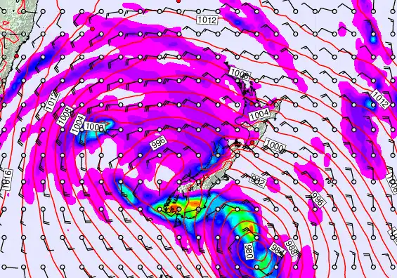 New Zealand forecast chart for Tuesday, April 14th, 2026 at 12:00 AM