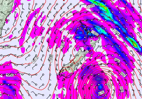 New Zealand forecast chart for Wednesday, April 15th, 2026 at 12:00 AM