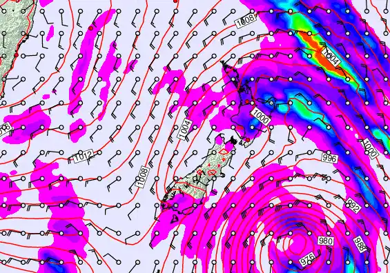 New Zealand forecast chart for Wednesday, April 15th, 2026 at 6:00 AM