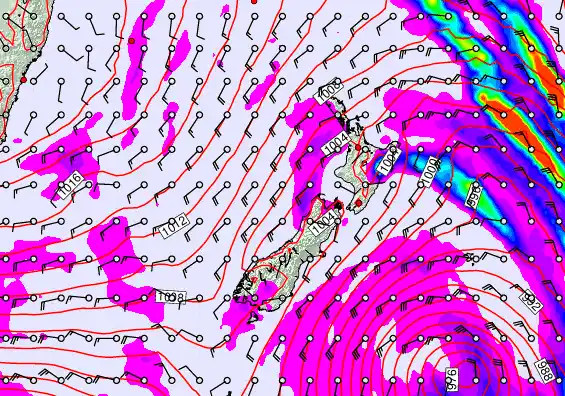 New Zealand forecast chart for Wednesday, April 15th, 2026 at 12:00 PM