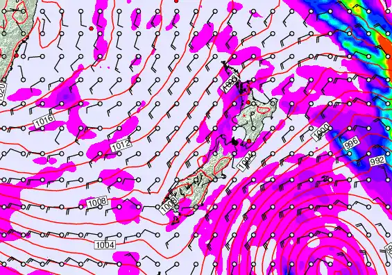 New Zealand forecast chart for Wednesday, April 15th, 2026 at 6:00 PM