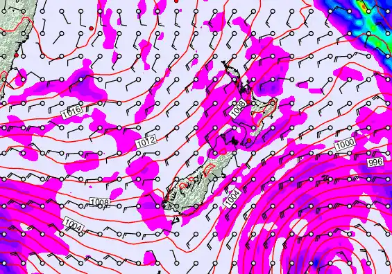 New Zealand forecast chart for Thursday, April 16th, 2026 at 12:00 AM