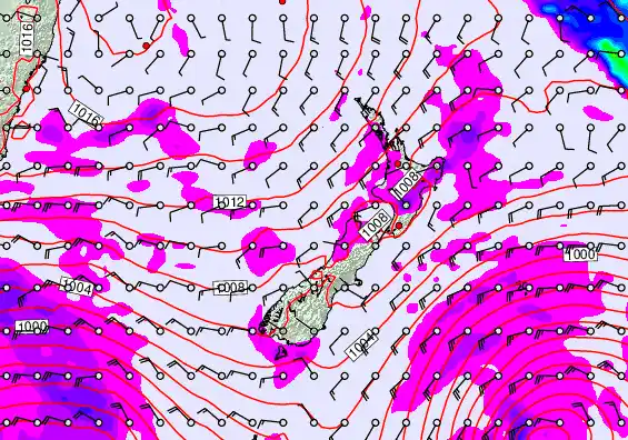 New Zealand forecast chart for Thursday, April 16th, 2026 at 6:00 AM