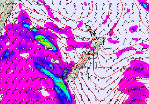 New Zealand forecast chart for Friday, April 17th, 2026 at 12:00 AM