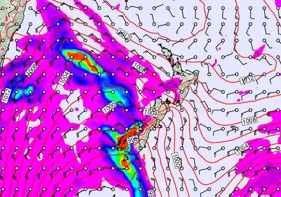 New Zealand forecast chart for Friday, April 17th, 2026 at 6:00 AM