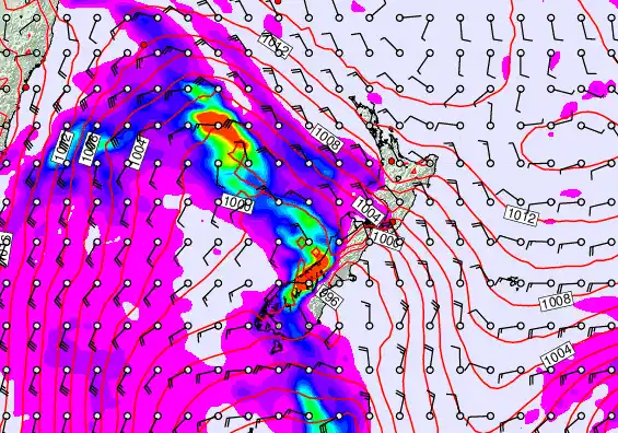 New Zealand forecast chart for Friday, April 17th, 2026 at 12:00 PM