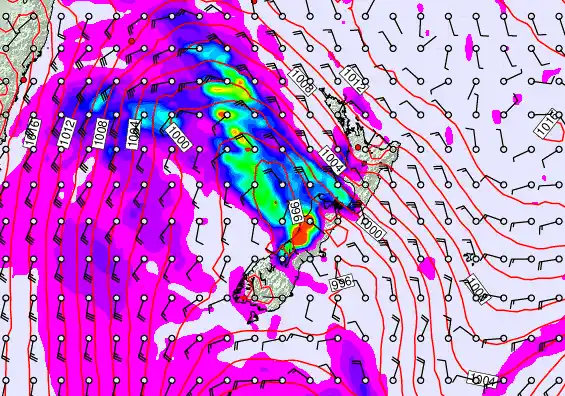 New Zealand forecast chart for Friday, April 17th, 2026 at 6:00 PM