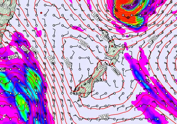 New Zealand forecast chart for Friday, April 10th, 2026 at 12:00 AM