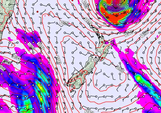 New Zealand forecast chart for Friday, April 10th, 2026 at 6:00 AM