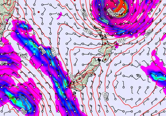 New Zealand forecast chart for Friday, April 10th, 2026 at 6:00 PM