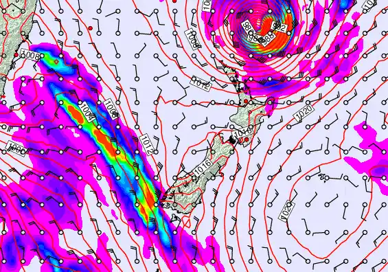 New Zealand forecast chart for Saturday, April 11th, 2026 at 12:00 AM