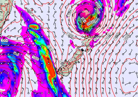 New Zealand forecast chart for Saturday, April 11th, 2026 at 12:00 PM