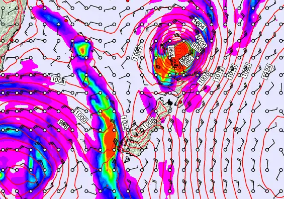 New Zealand forecast chart for Saturday, April 11th, 2026 at 6:00 PM