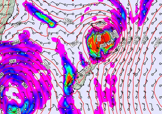 New Zealand forecast chart for Sunday, April 12th, 2026 at 12:00 AM