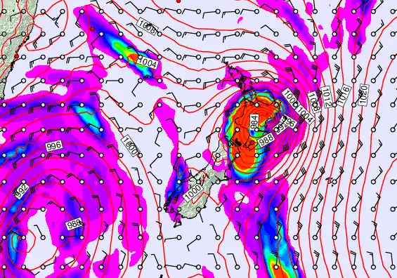 New Zealand forecast chart for Sunday, April 12th, 2026 at 6:00 AM