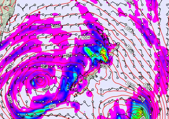 New Zealand forecast chart for Monday, April 13th, 2026 at 6:00 AM