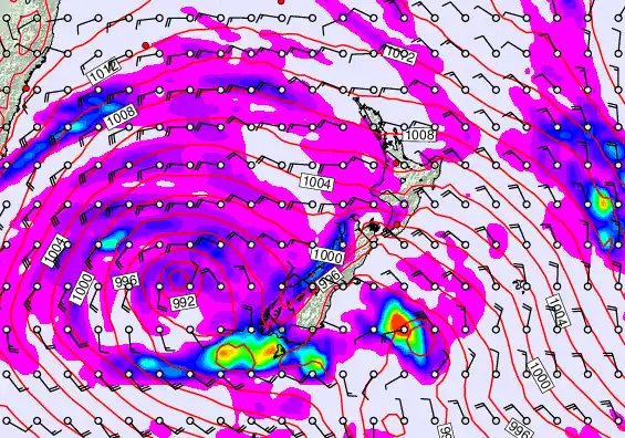 New Zealand forecast chart for Monday, April 13th, 2026 at 6:00 PM