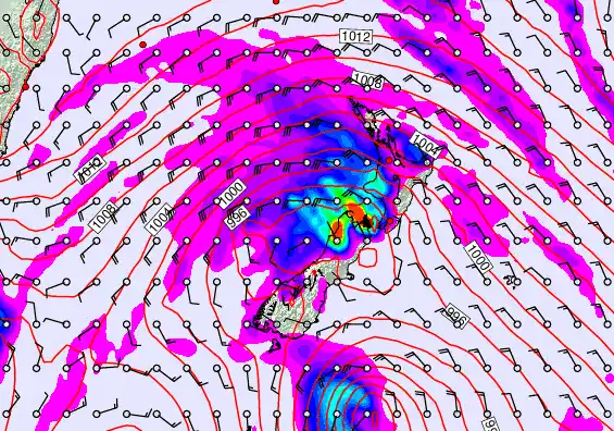 New Zealand forecast chart for Tuesday, April 14th, 2026 at 12:00 PM