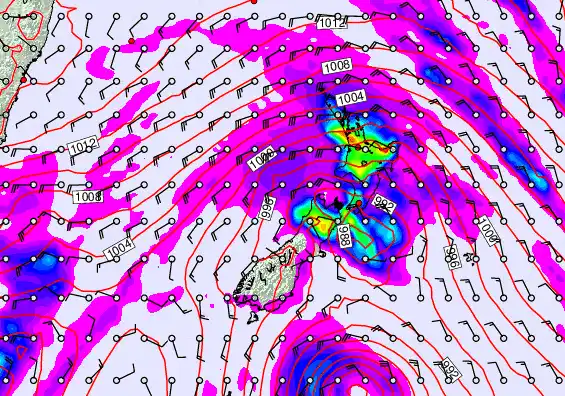 New Zealand forecast chart for Tuesday, April 14th, 2026 at 6:00 PM