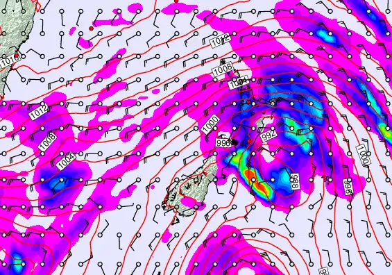 New Zealand forecast chart for Wednesday, April 15th, 2026 at 12:00 AM