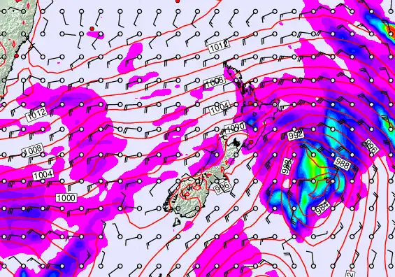 New Zealand forecast chart for Wednesday, April 15th, 2026 at 6:00 AM